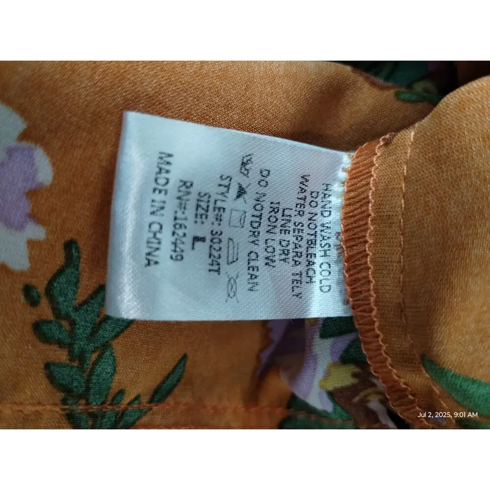 Milk & Honey Women's size Large Floral Feminine‎ Babydoll Milkmaid Cocktail Top